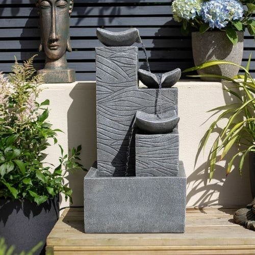 Tranquillity Water Features Jackson Pours with Lights Contemporary Water Feature