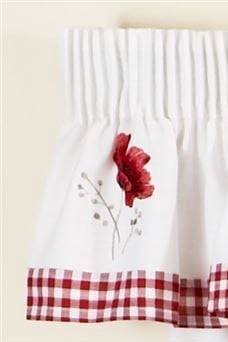 Alan Symonds Poppies Embroidered Kitchen Curtains