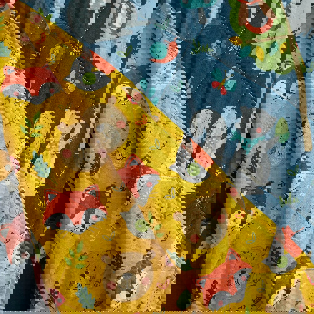 Woodland Friends Quilted Throw Throw - Happy Linen Company