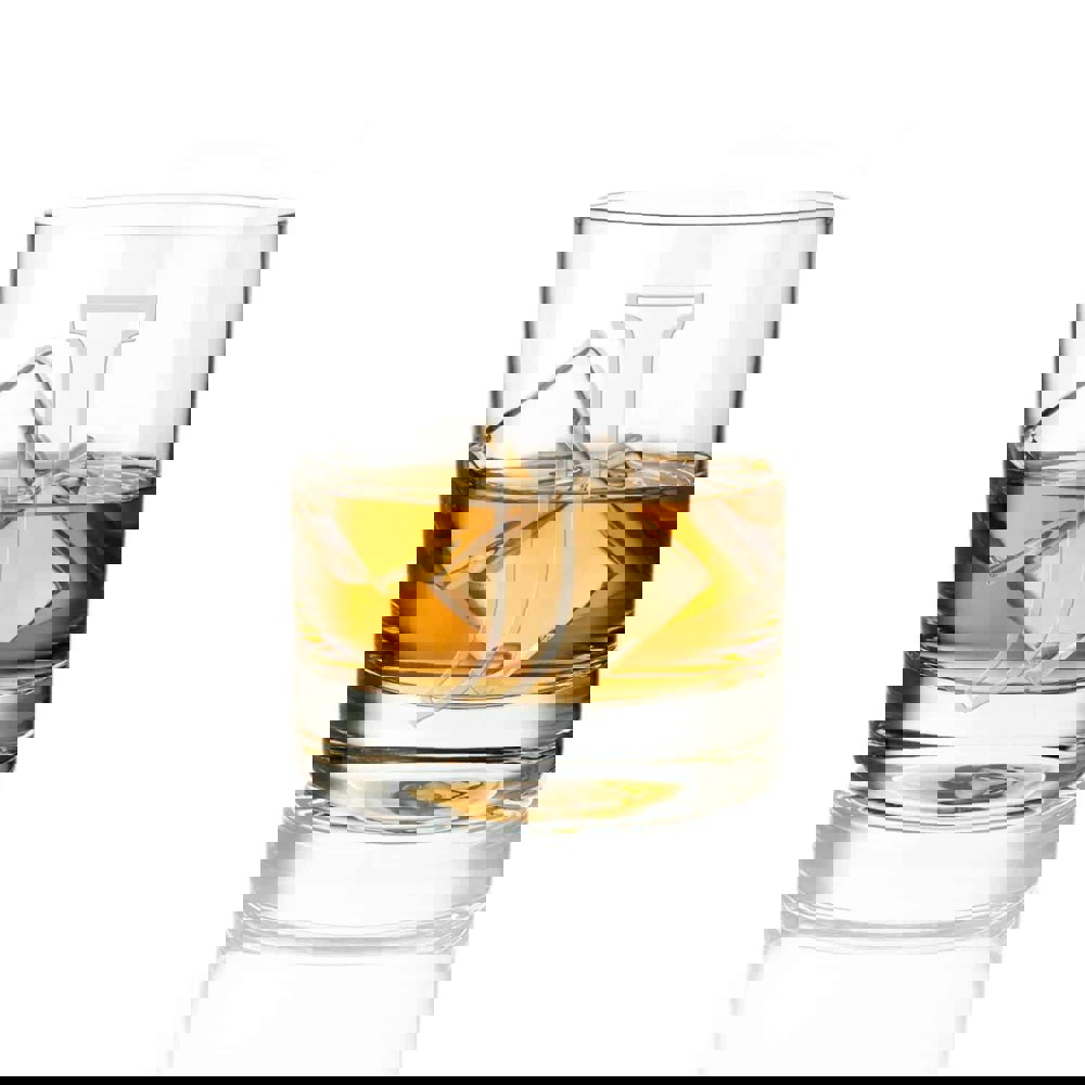 Diamante Initial J Whisky Tumbler - Single Glass