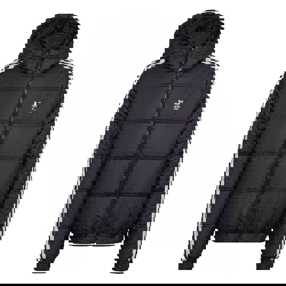 Adidas Childrens/Kids 3 Stripes Padded Jacket - Black