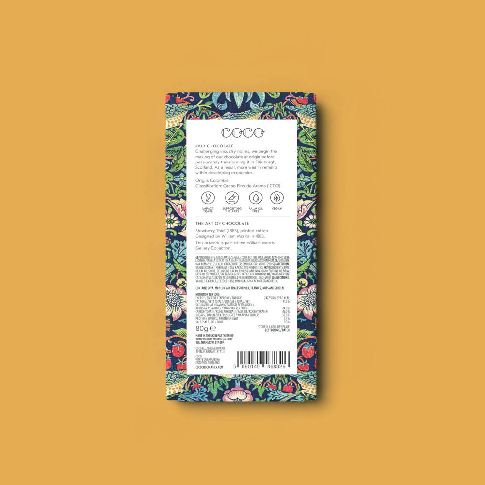 Coco Sea Salt Dark Chocolate William Morris Limited Edition