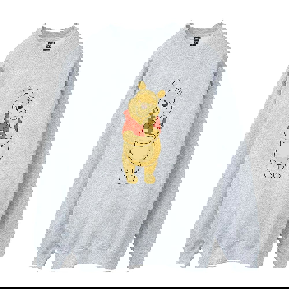 Disney Boys Winnie The Pooh Cute Sweatshirt - Sports Grey