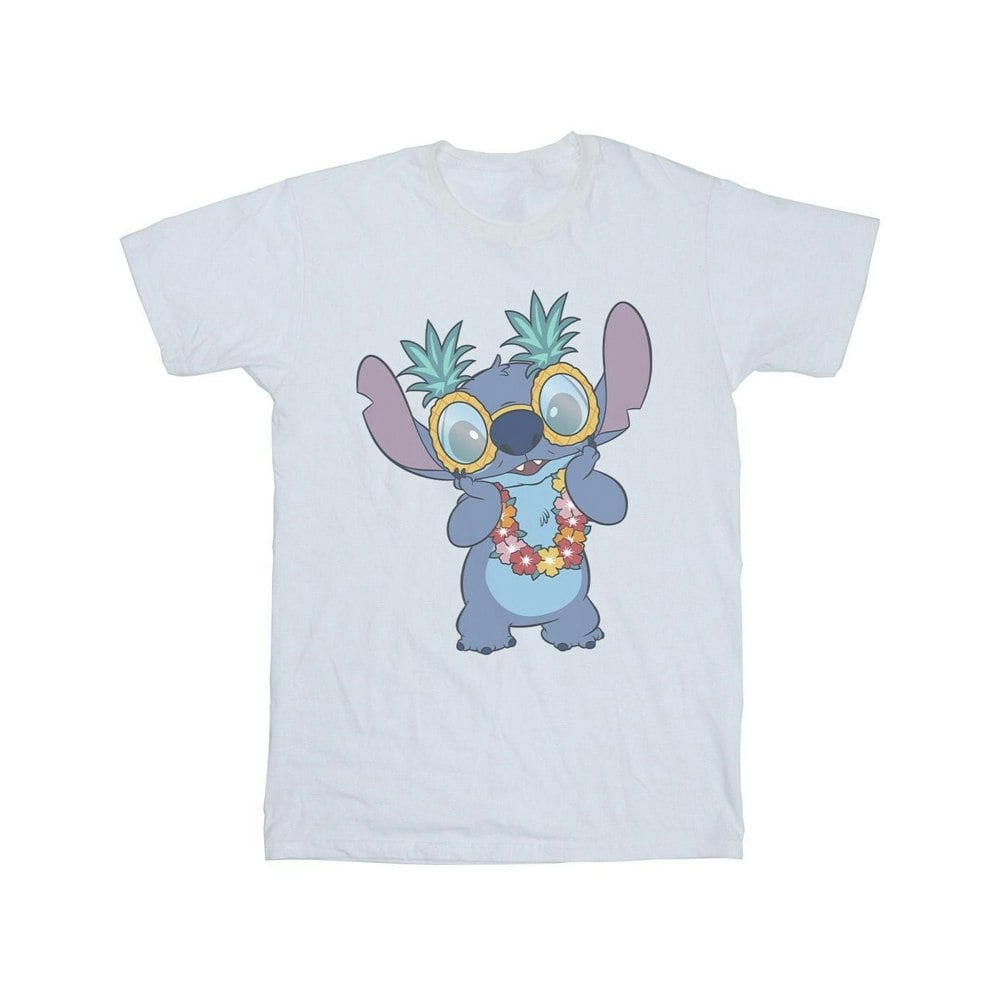 Disney Mens Lilo And Stitch Tropical Fun T-Shirt - White
