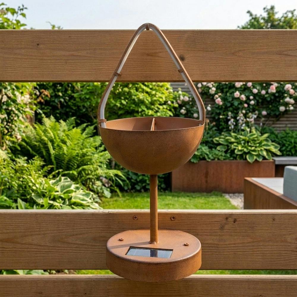 Garden Greatness Hanging Rustic Solar Flower Planter