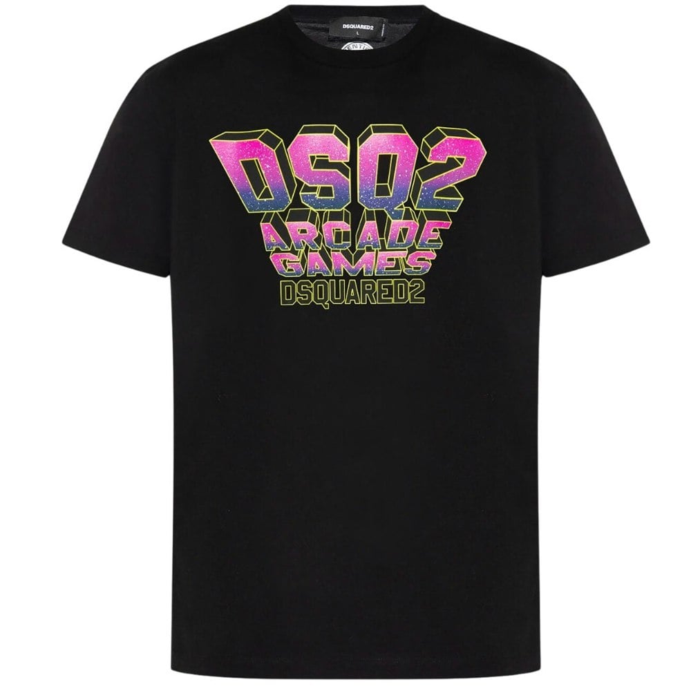 Dsquared2 Space Invaders Logo Cool Fit T Shirt - Black