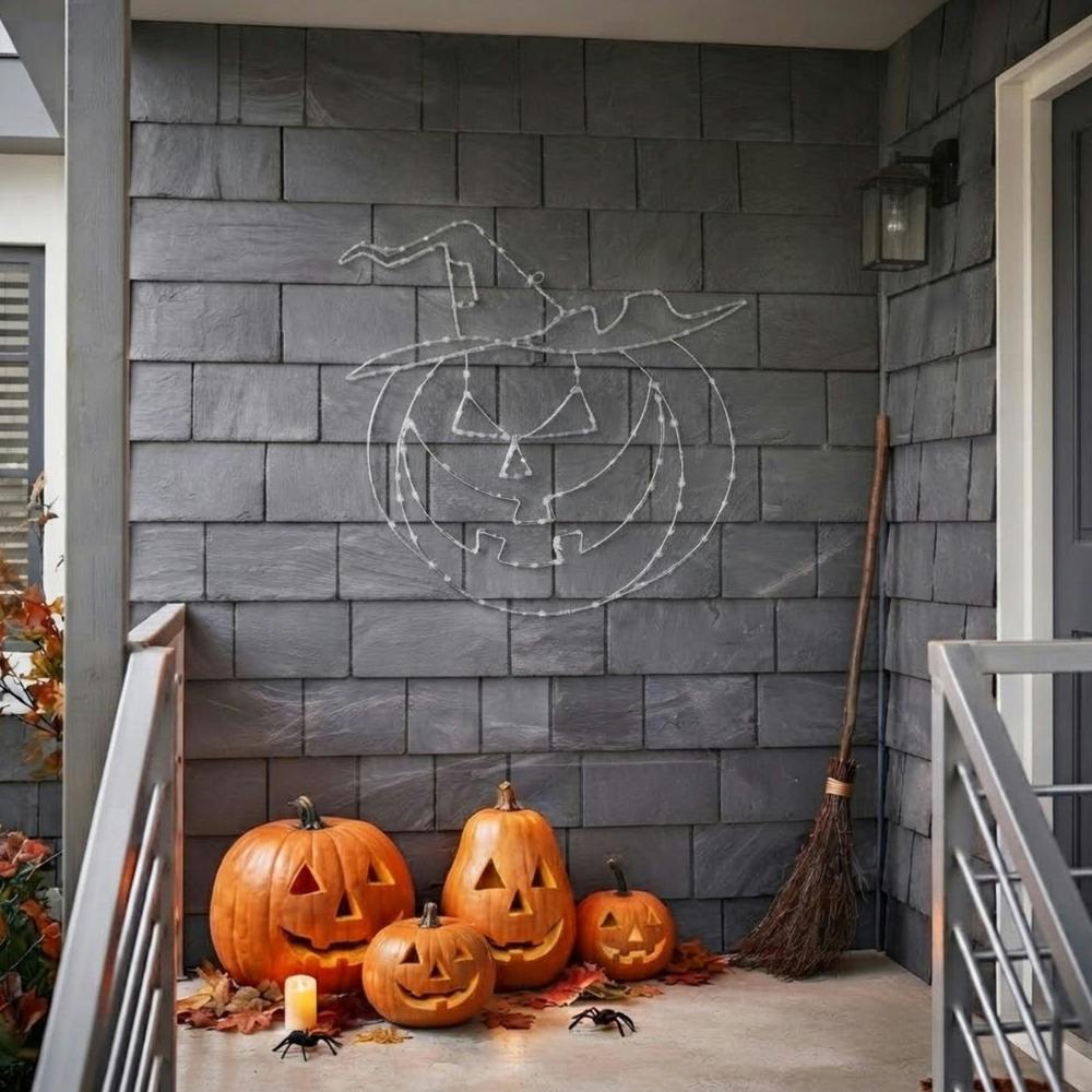 Garden Greatness Light Up Twinkling Pumpkin Wall Decoration