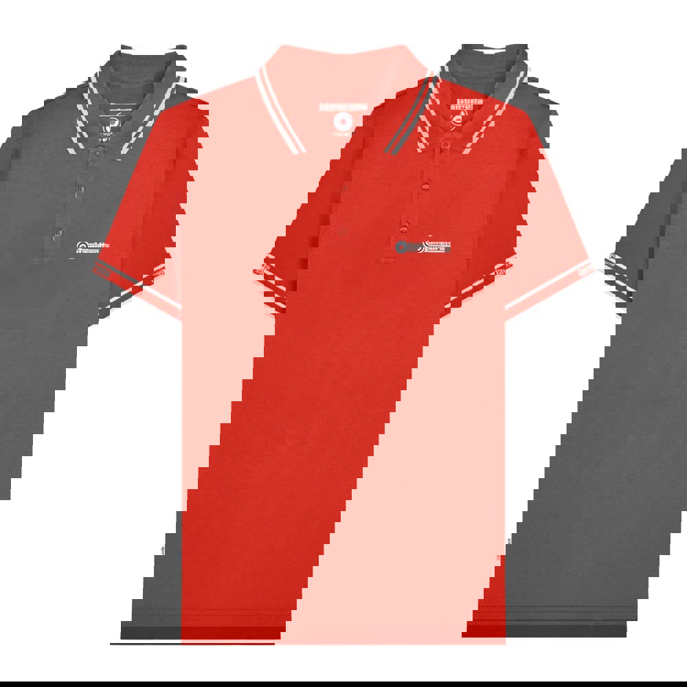 Lambretta Mens SS25 Branded Sleeve Polo Shirt - Red