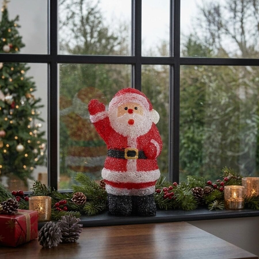 Garden Greatness LED Battery Operated Santa Ornament Light