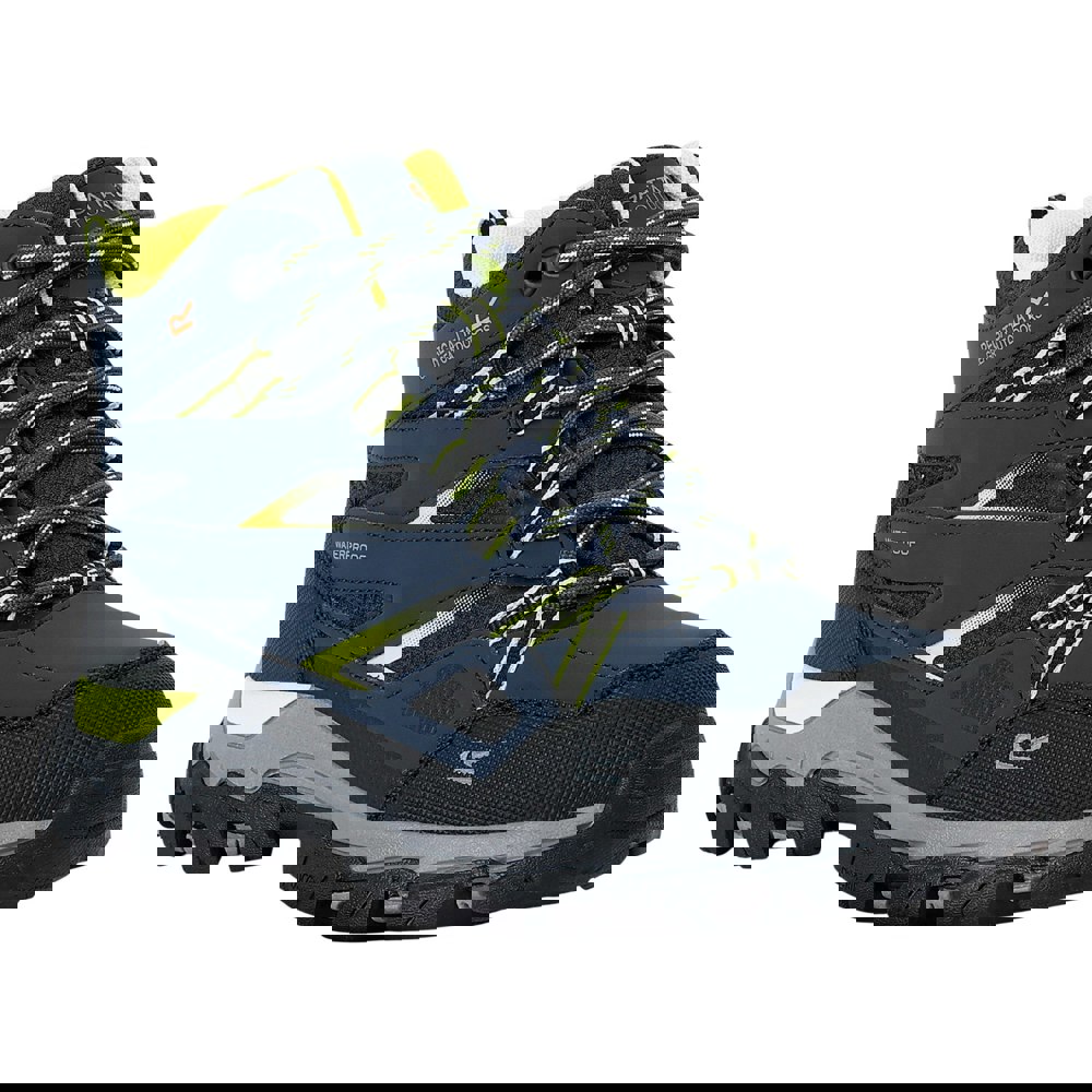Regatta Childrens/Kids Holcombe III Walking Boots - Navy/Lime Punch