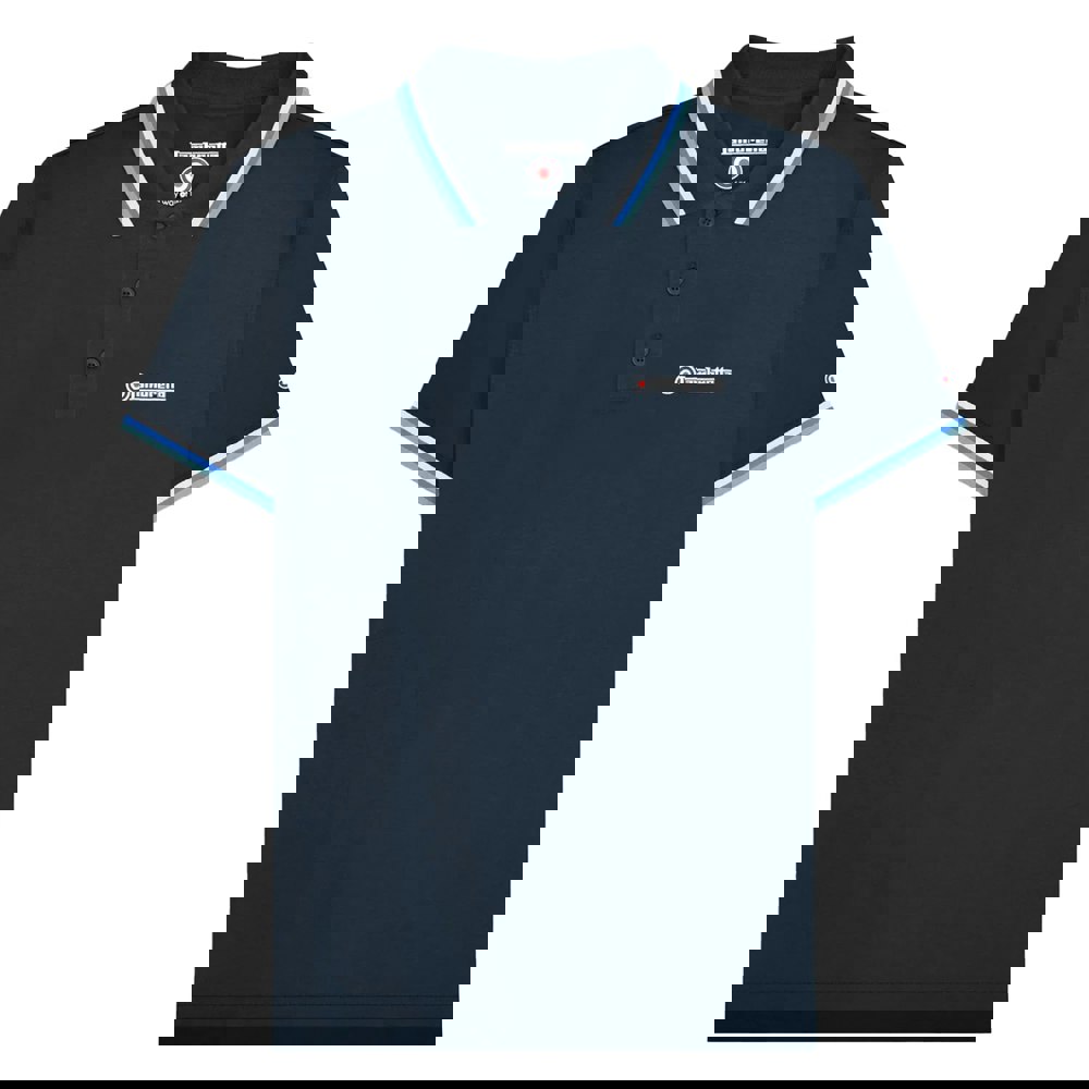 Lambretta Mens SS25 Triple Tipped Big & Tall Polo Shirt - Navy/White/Blue/Smoke Blue