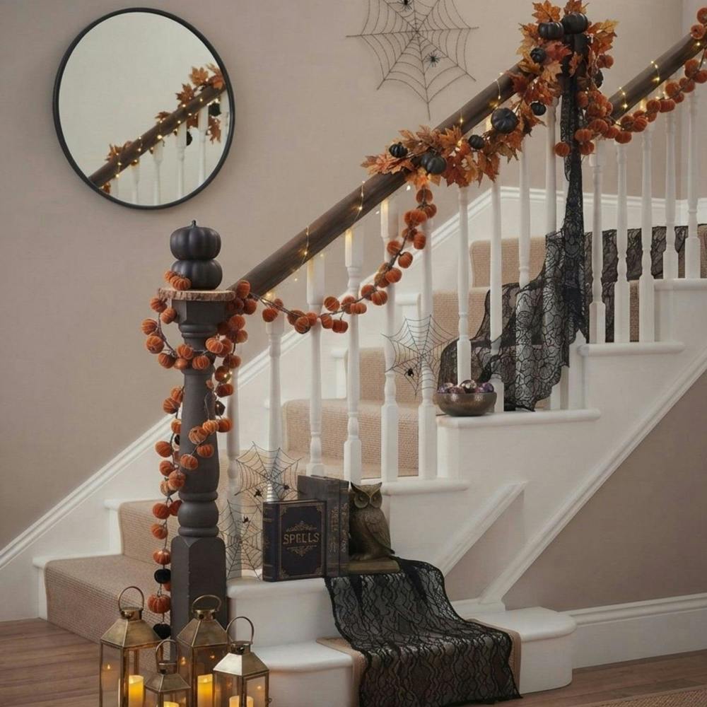 Garden Greatness Rustic Branching Velvet Pumpkin Garland