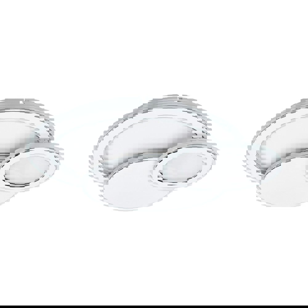 Wall Flush Ceiling Light Colour White Chrome Shade White Plastic Bulb LED 50W Loops