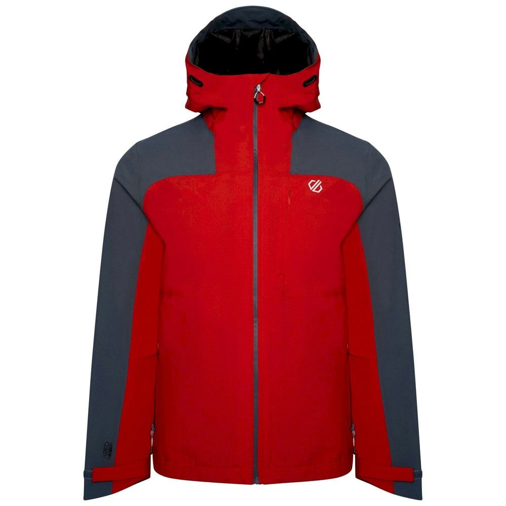 Dare 2B Mens The Jenson Button Edit - Diluent Recycled Waterproof Jacket - Danger Red/Orion Grey