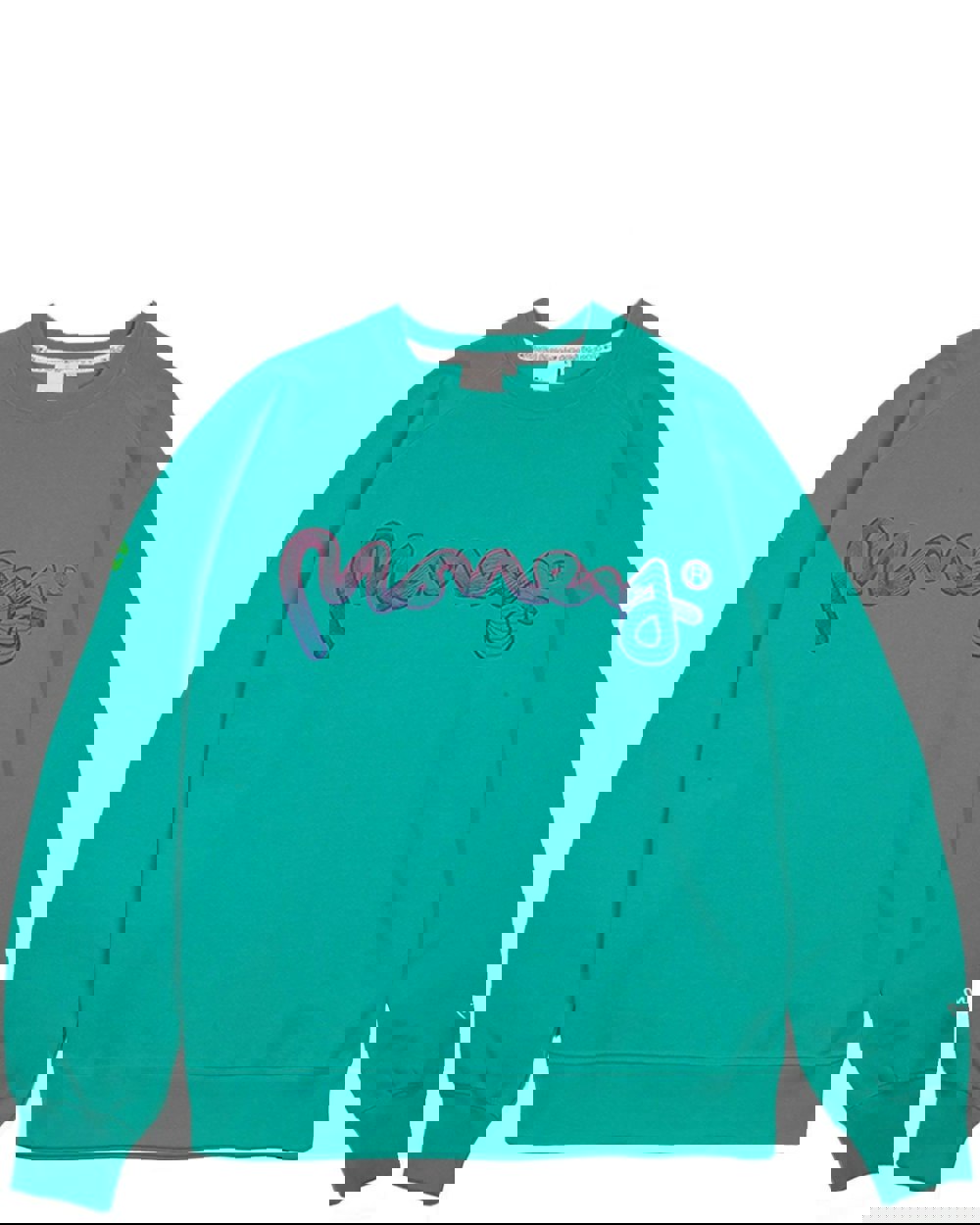 Money Flow Wave Fade Crew Sweat Teal