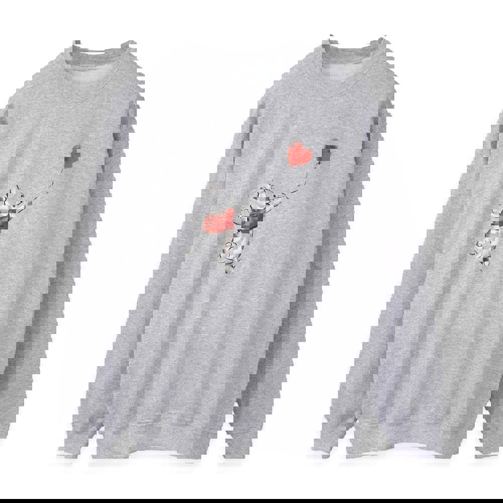 Winnie the Pooh Womens Balloon Sweatshirt - Heather Grey