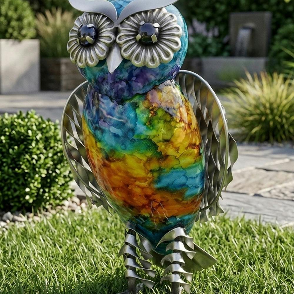 Garden Greatness Abstract Standing Owl Garden Statue