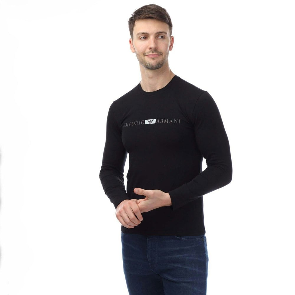 Emporio Armani Mens Long-Sleeved T-Shirt - Black
