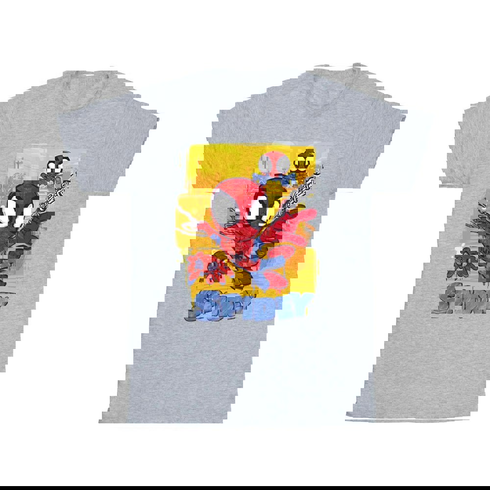Marvel Boys Spidey And His Amazing Friends Flying T-Shirt - Sports Grey