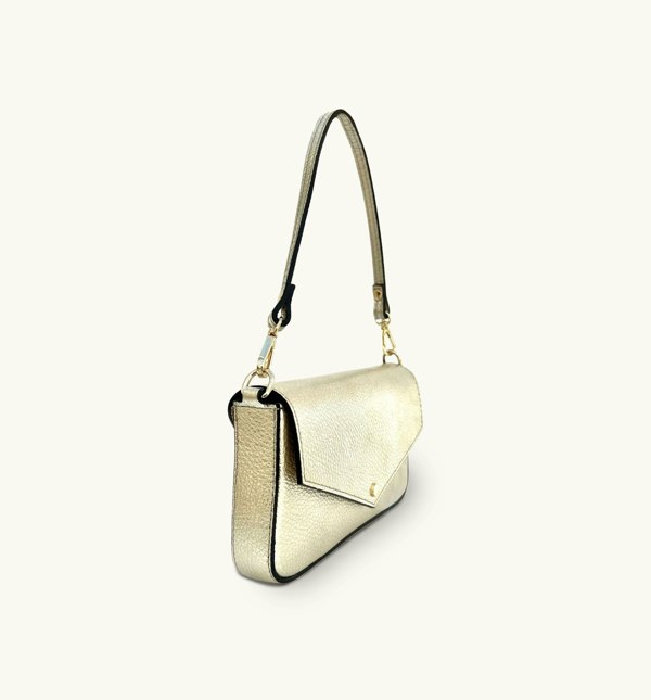 Apatchy London The Munro Leather Shoulder Bag - Gold