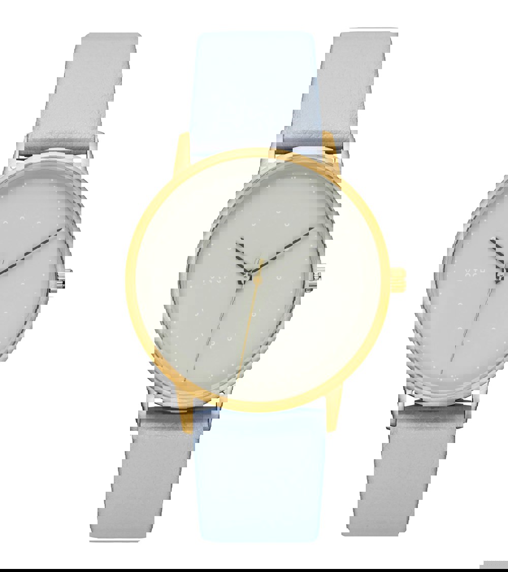 Votch Gold and Light Blue with Grey Watch | Lyka
