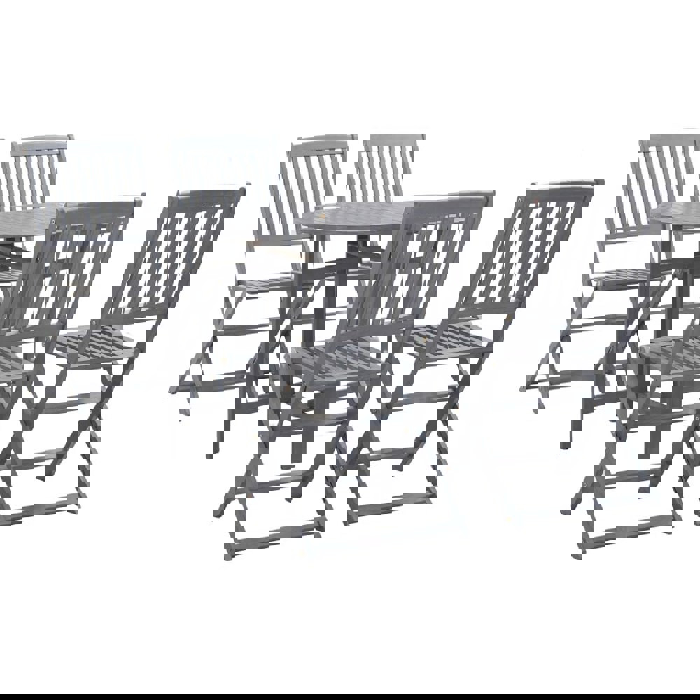 Berkfield 5 Piece Garden Dining Set Solid Acacia Wood Grey