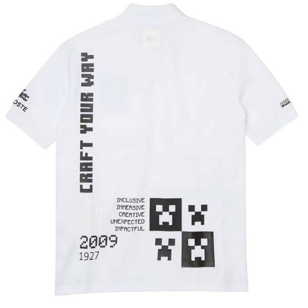 Lacoste Mens Live X Minecraft Polo Shirt - White