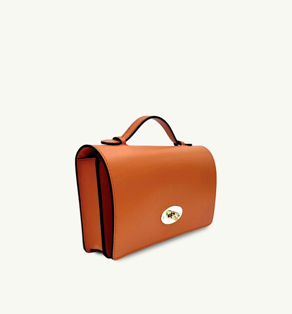 Apatchy London The Amelia Orange Leather Bag