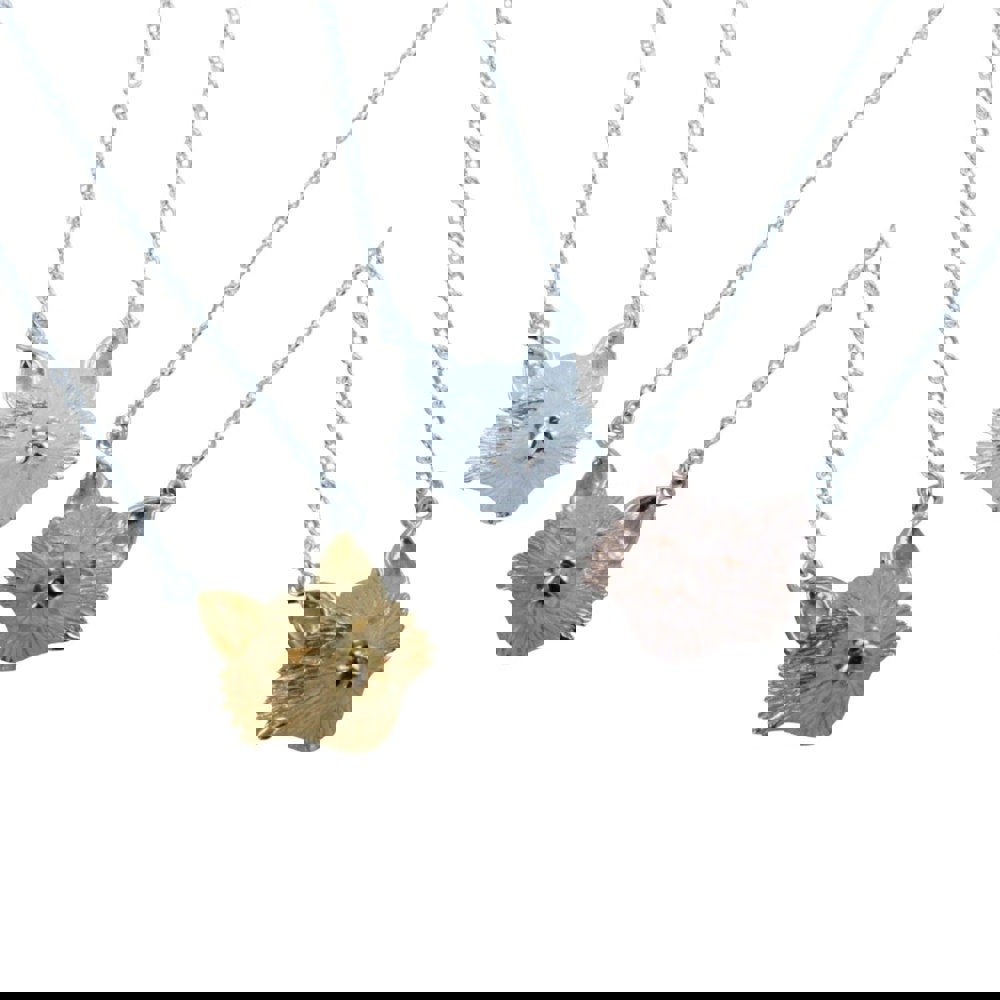 Sterling Silver Fox Mask Necklace - Reeves & Reeves