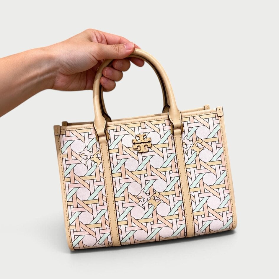 Tory Burch Blake Basketweave Small Tote Pink