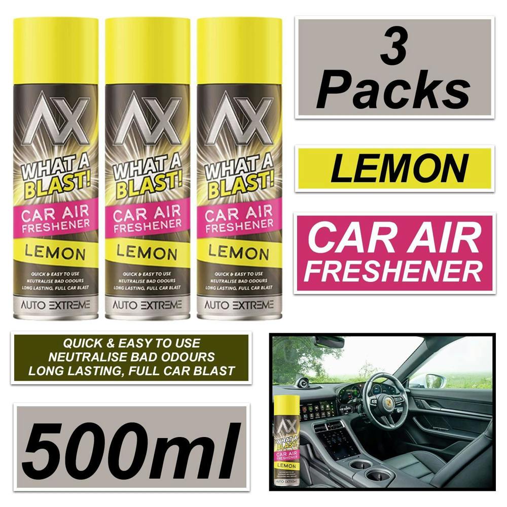Auto Extreme 3X - What A Blast! Lemon Car Air Freshener Spray 500ml