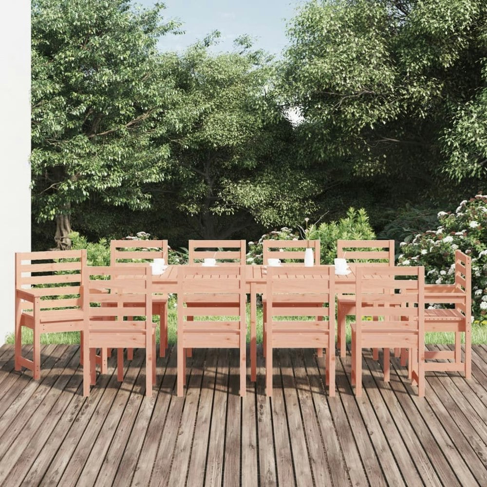 Berkfield 11 Piece Garden Dining Set Solid Wood Douglas