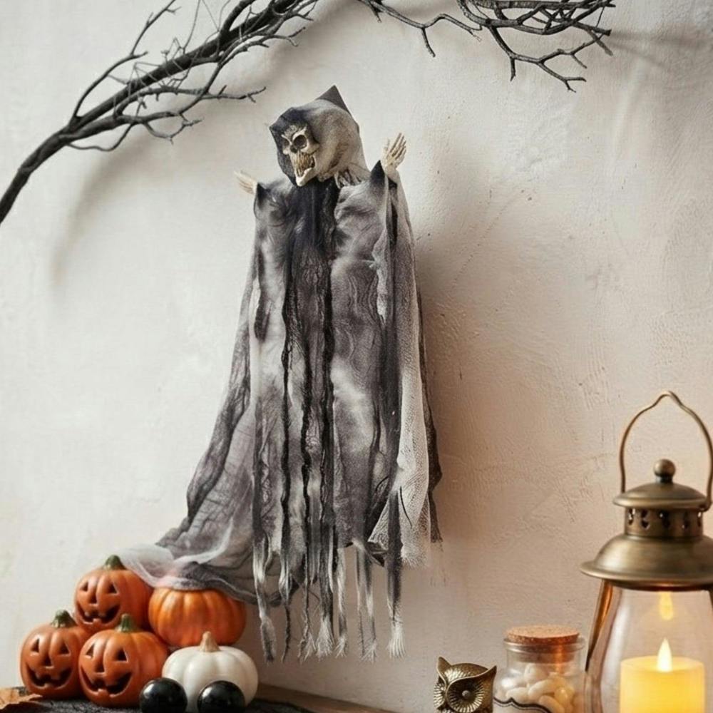 Garden Greatness Hanging Grey Halloween Reaper Decoration