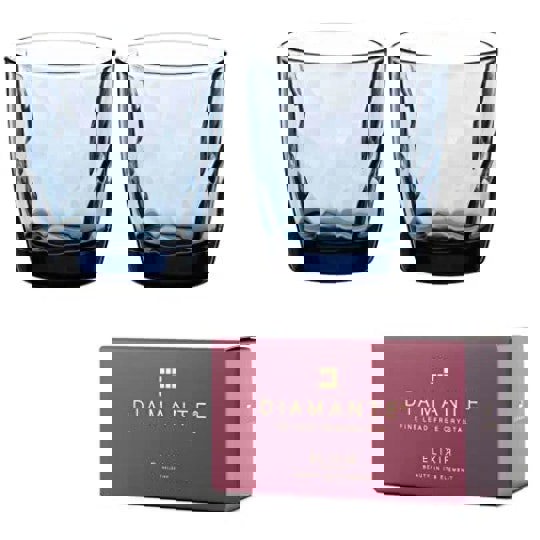 Diamante All Rounder Coloured Tumblers ‘Mosaic Blue Lilac’ – Set of 2