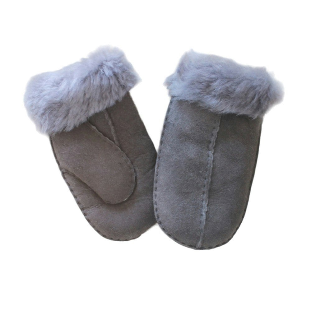 Eastern Counties Leather Childrens/Kids CSM Sheepskin Split Seam Mittens - Grey