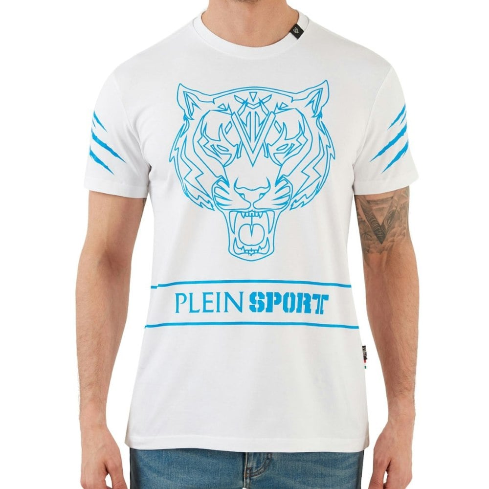 Plein Sport Tiger Scratch White T-Shirt S