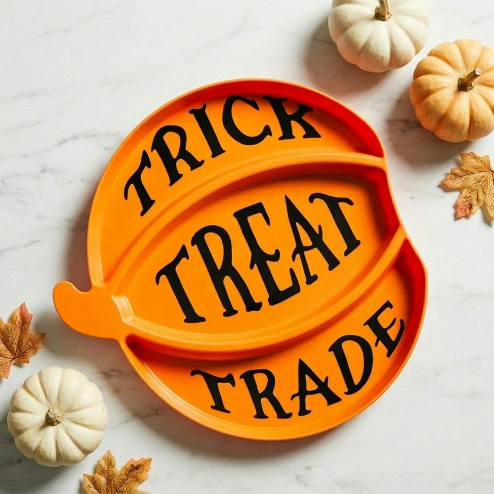 Garden Greatness Halloween Pumpkin Shaped Tray