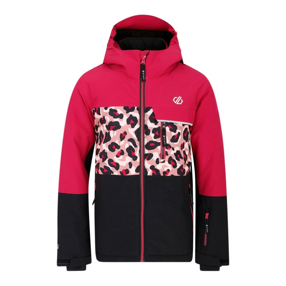 Dare 2B Childrens/Kids Traverse II Cheetah Print Ski Jacket - Berry Pink/Dusty Rose