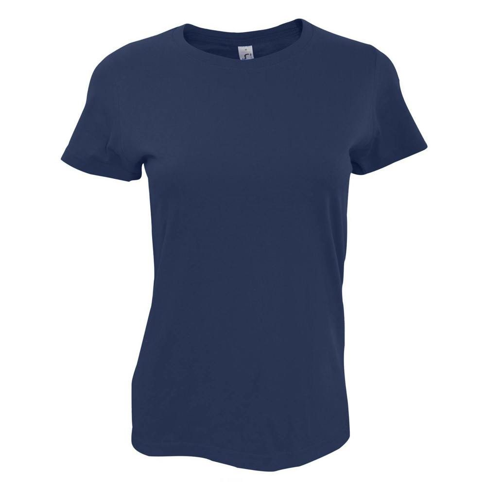 SOLS Womens/Ladies Imperial Short-Sleeved T-Shirt - Navy - Navy - 100% Ringspun Semi-Combed Cotton