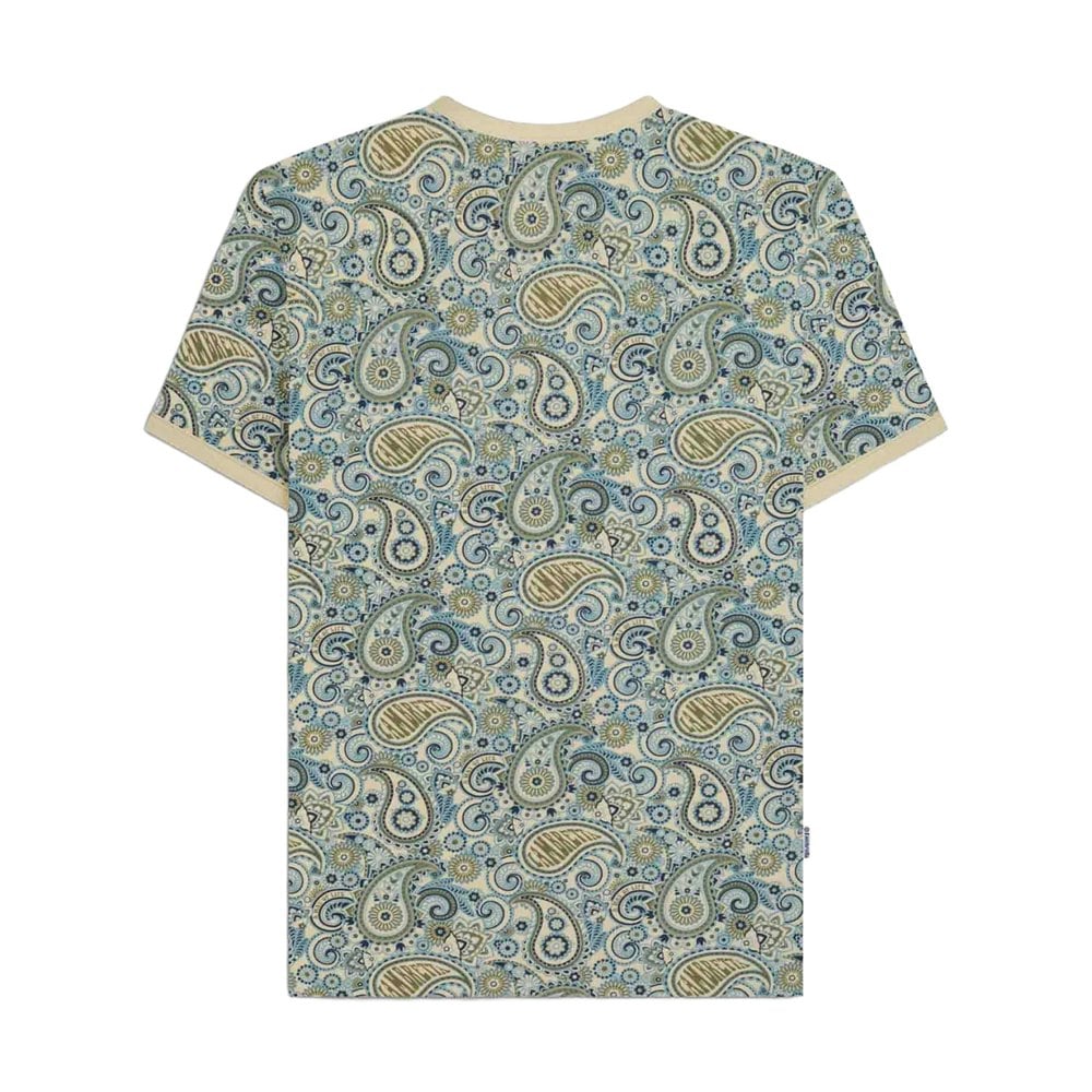 Lambretta Mens SS25 Paisley T-Shirt - Wood/Ash/Khaki