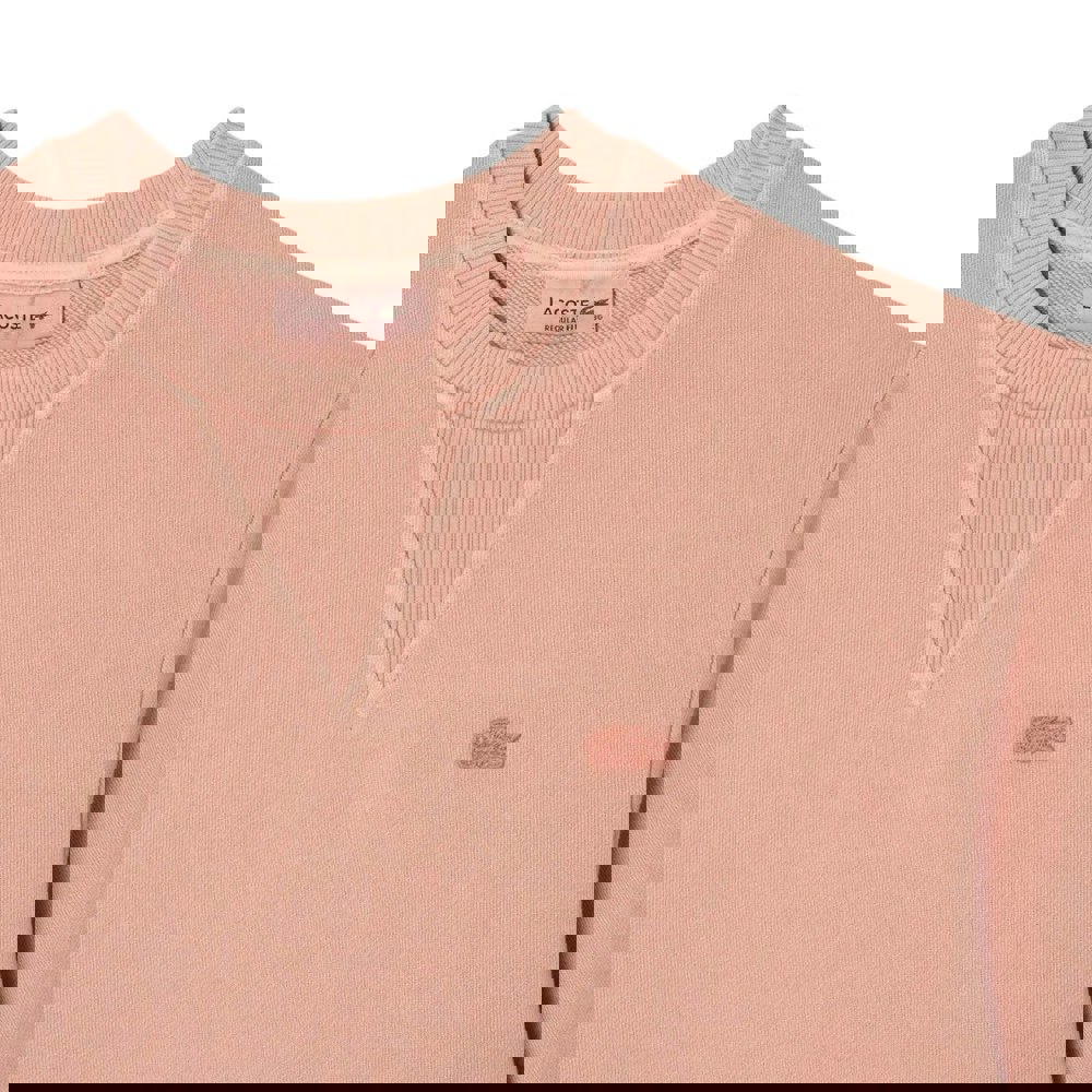 Lacoste Womens/Ladies Fleece Natural Dyed T-Shirt - Pink