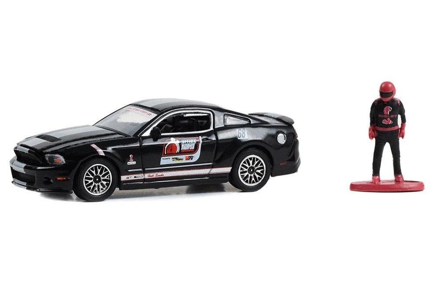 MCSlots 2010 Shelby GT500 No.68 Street Car with Figure 1:64 Greenlight 97150E
