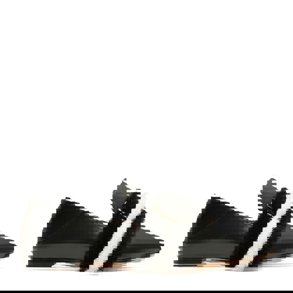 Bally Womens Pointed Flat Pump in Black