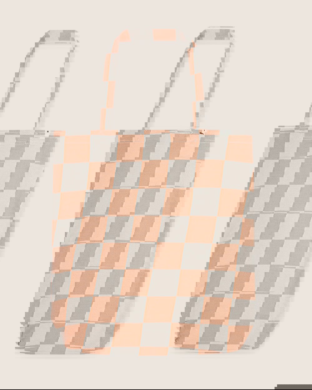Orange Bold Check Print Tote Bag