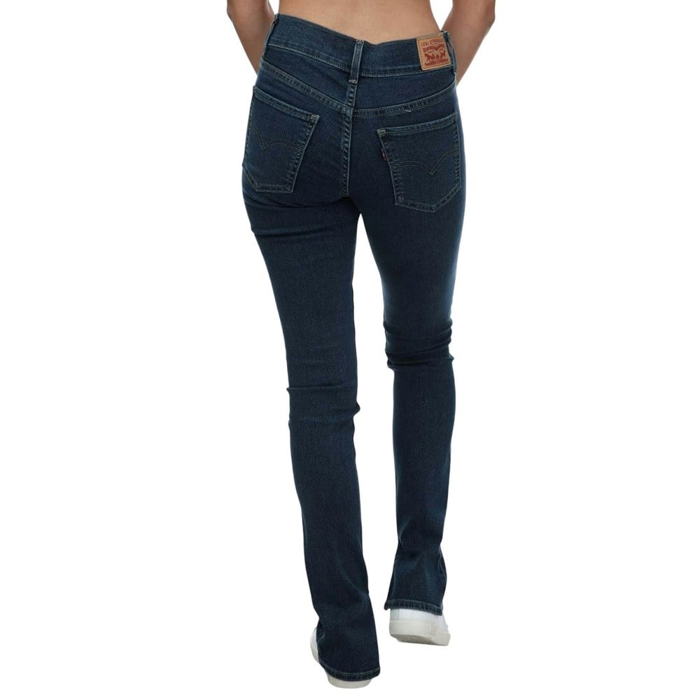 Levis Womens 311 Leather Patch Slit Hem Shaping Skinny Jeans - Dark Blue