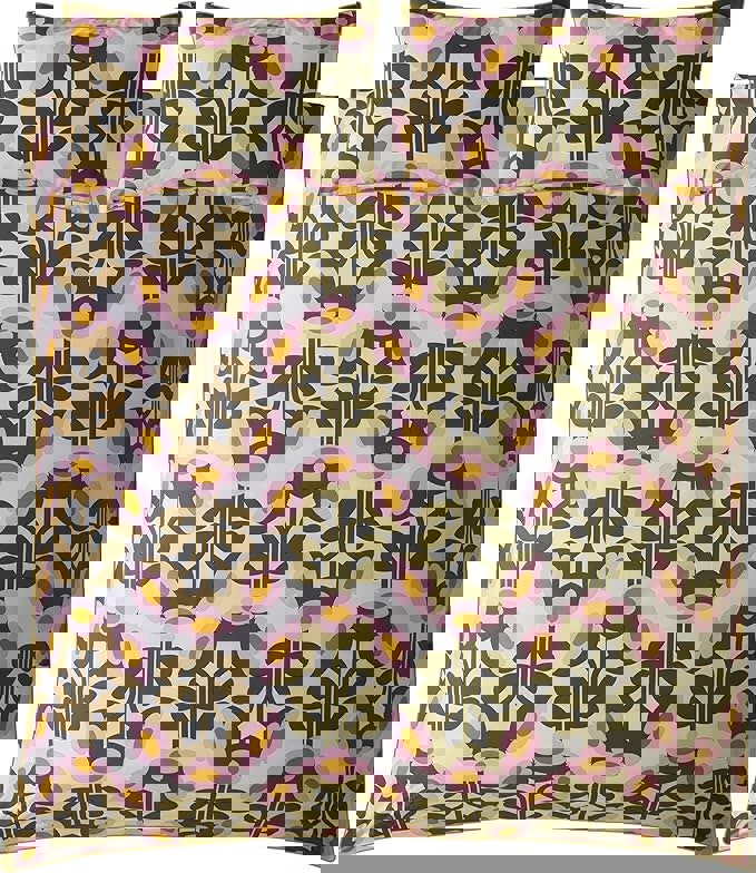 Orla Kiely Criss Cross Stem Basil Green Oxford Pillowcase Pair 50x75cm