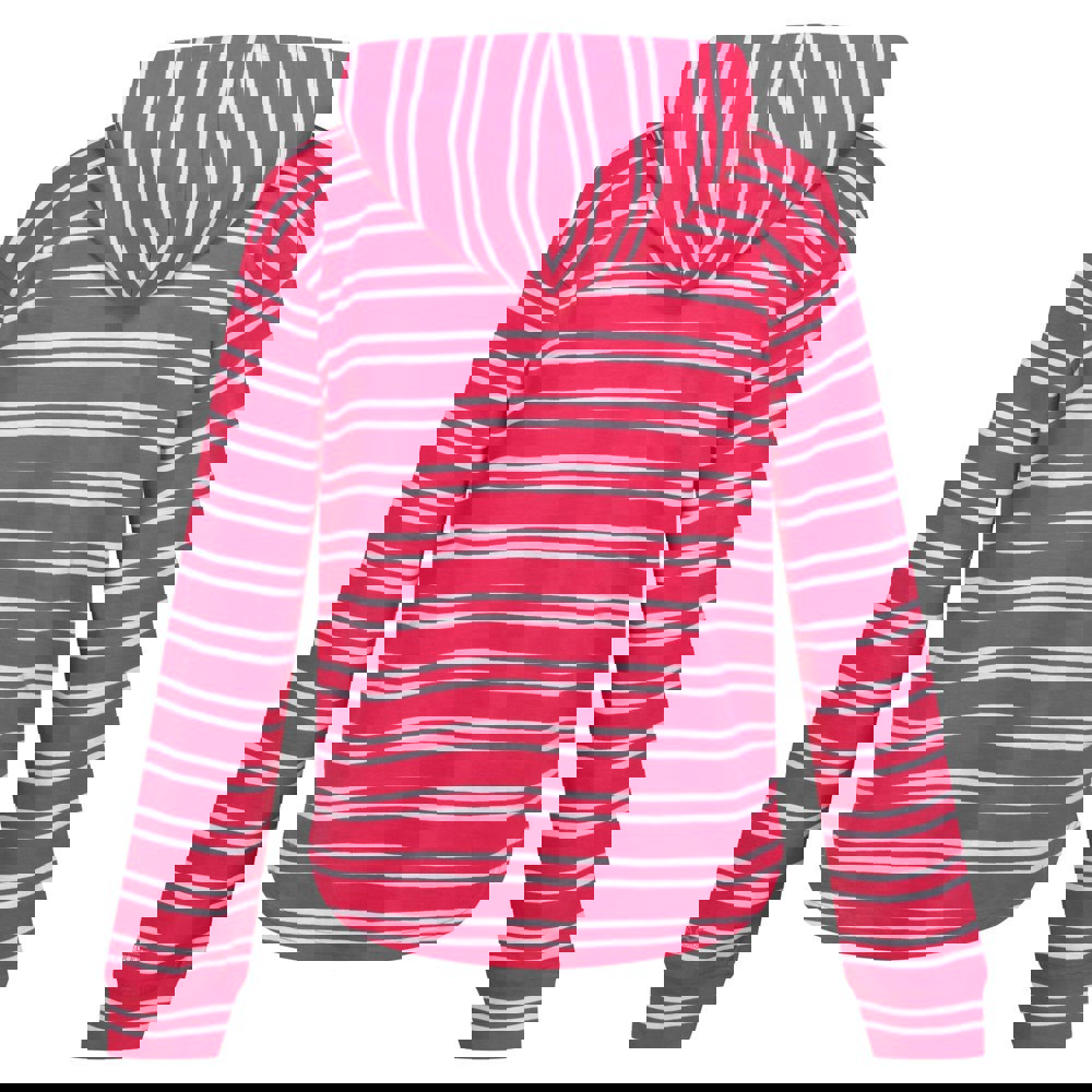 Regatta Women's Minerve Stripe V Neck Hoodie - Hot Pink/White