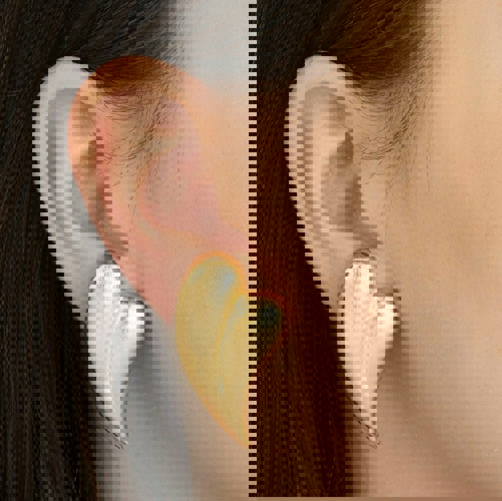 Gold Trip Vintage Gold Heart Clip On Earrings
