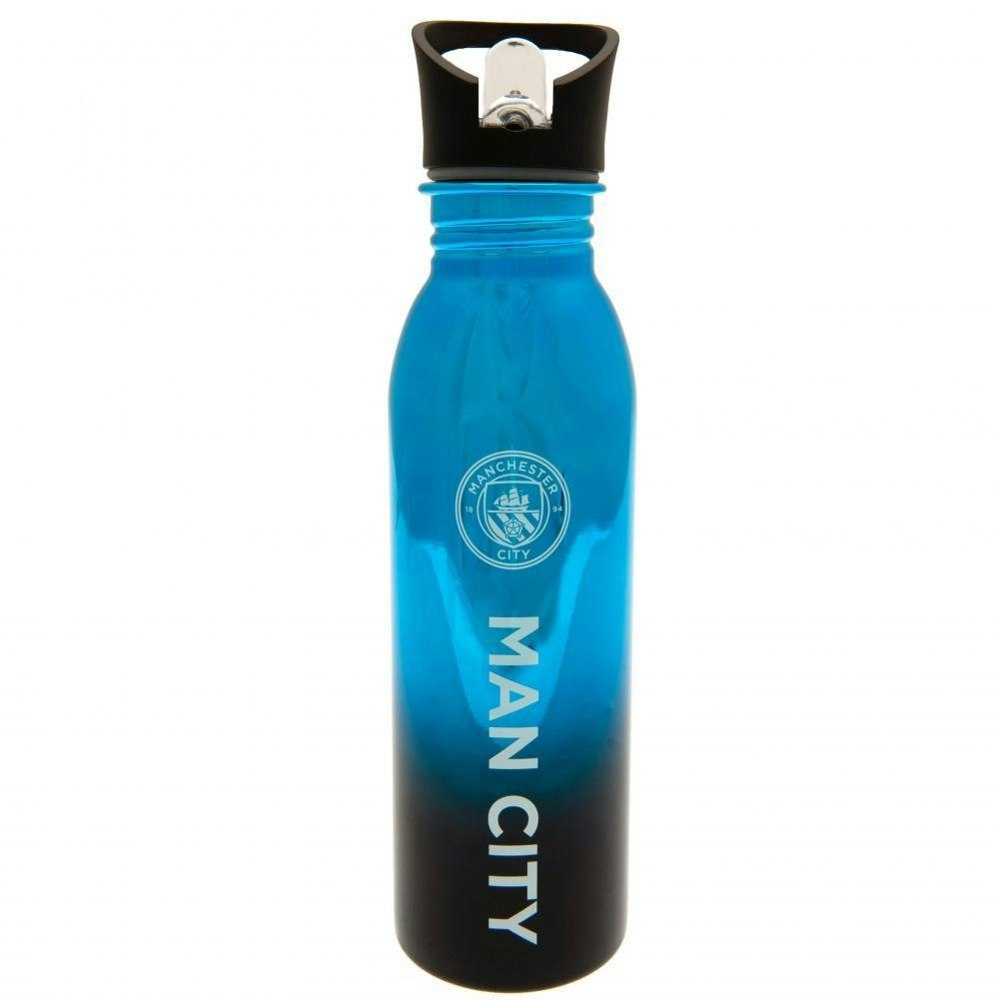 Manchester City FC Metallic 700ml Bottle - Blue/Black