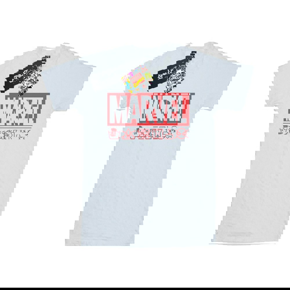 Marvel Boys Logo Wash Care T-Shirt - White